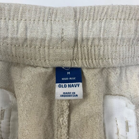 Old Navy Flax Linen Blend High Rise Pull On Shorts M - Picture 3 of 5